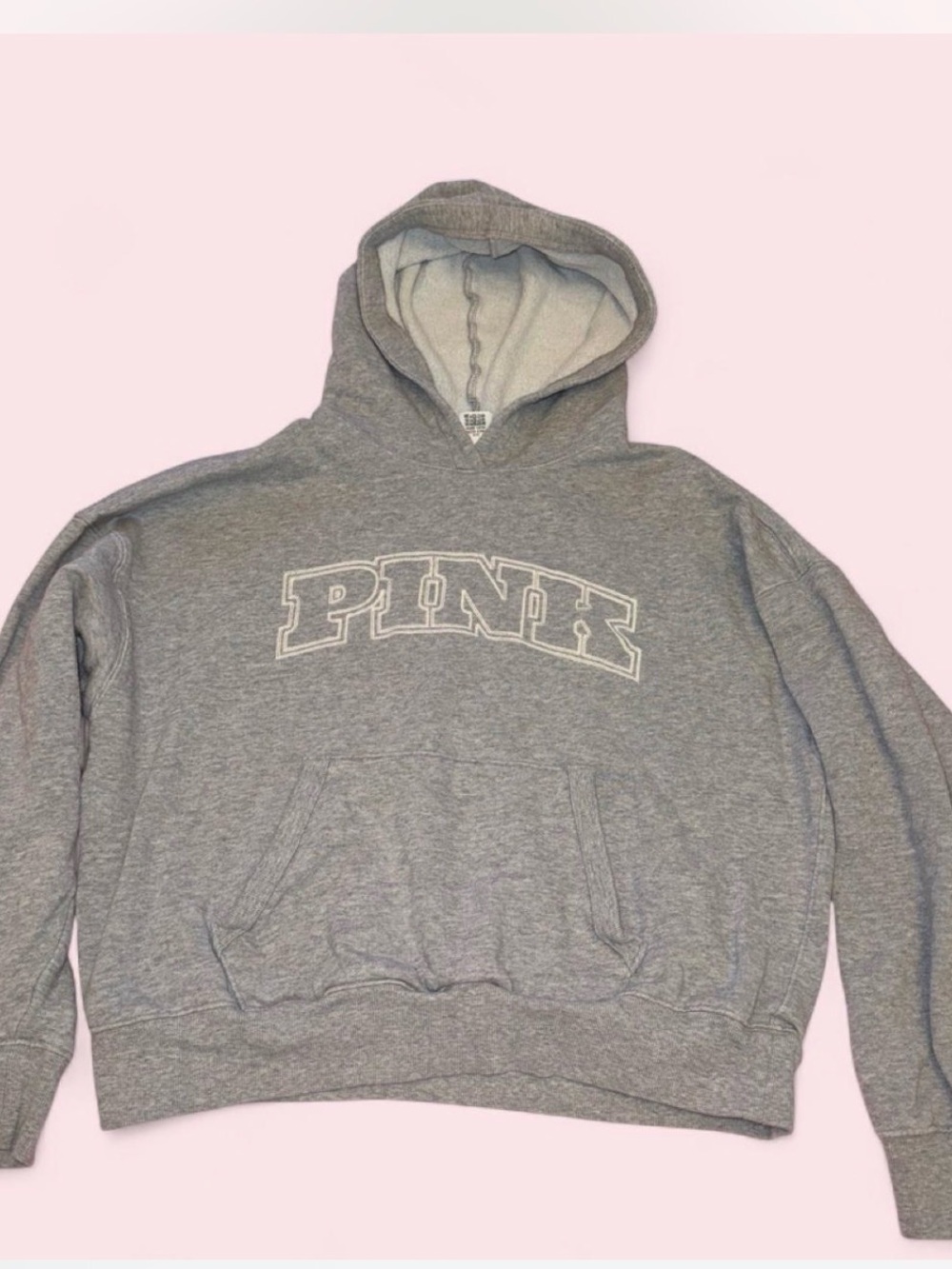 PINK Victoria's Secret Womens Gray Hooded Sweatshirt